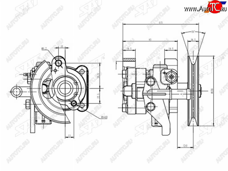 5 649 р. Насос ГУР HYUNDAI ACCENTТАГАЗ 1.6 95-05ELANTRA 1.6 00-06 SAT ST-VP309  с доставкой в г. Воронеж