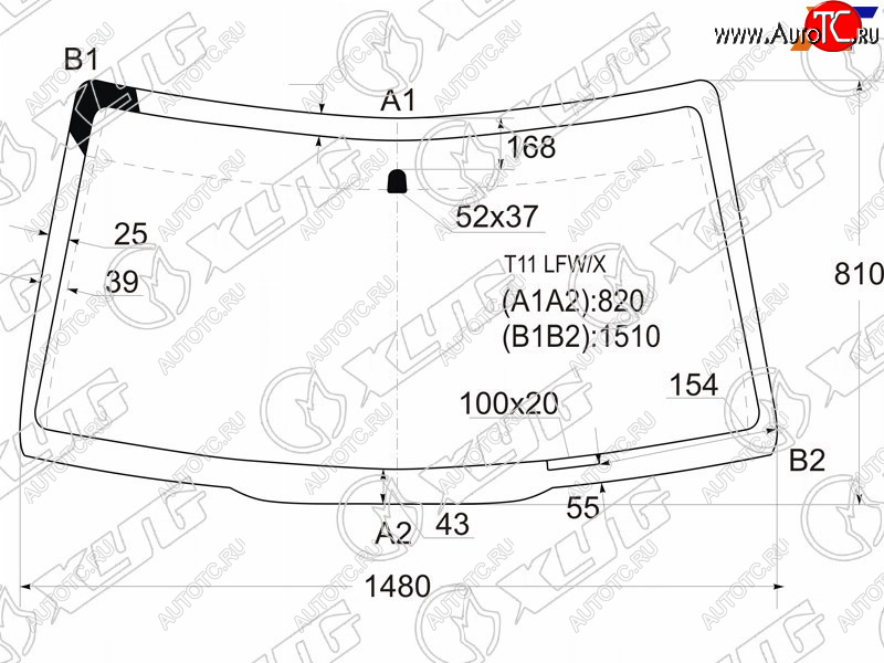 5 999 р. Стекло лобовое Chery Tiggo T11 05-13  Vortex Tingo 10-14 XYG T11 LFW/X  с доставкой в г. Воронеж
