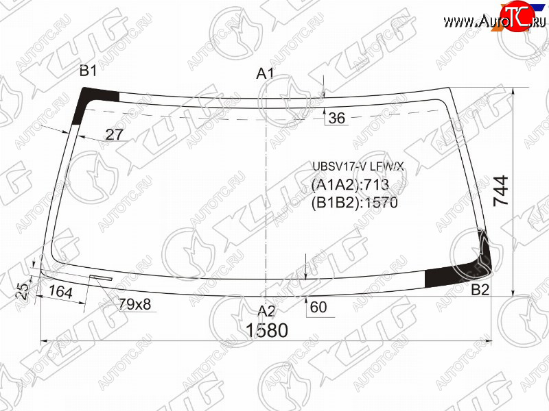 7 599 р. Стекло лобовое Honda Horizon 94-99  Isuzu Bighorn 91-02  Trooper 92-02  Opel Monterey 91-99 XYG UBSV17-V LFW/X  с доставкой в г. Воронеж