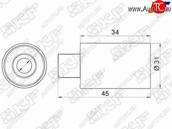 2 199 р. Ролик ремня ГРМ обводной SUBARU FORESTERIMPREZA SKF VKM88008  с доставкой в г. Воронеж