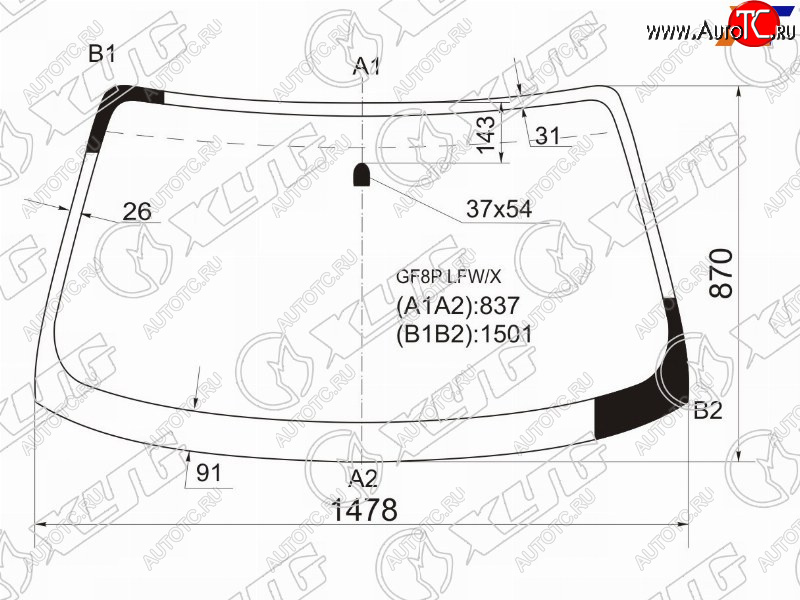 5 449 р. Стекло лобовое Mazda 626 97-02  Capella 97-02 XYG GF8P LFW/X  с доставкой в г. Воронеж