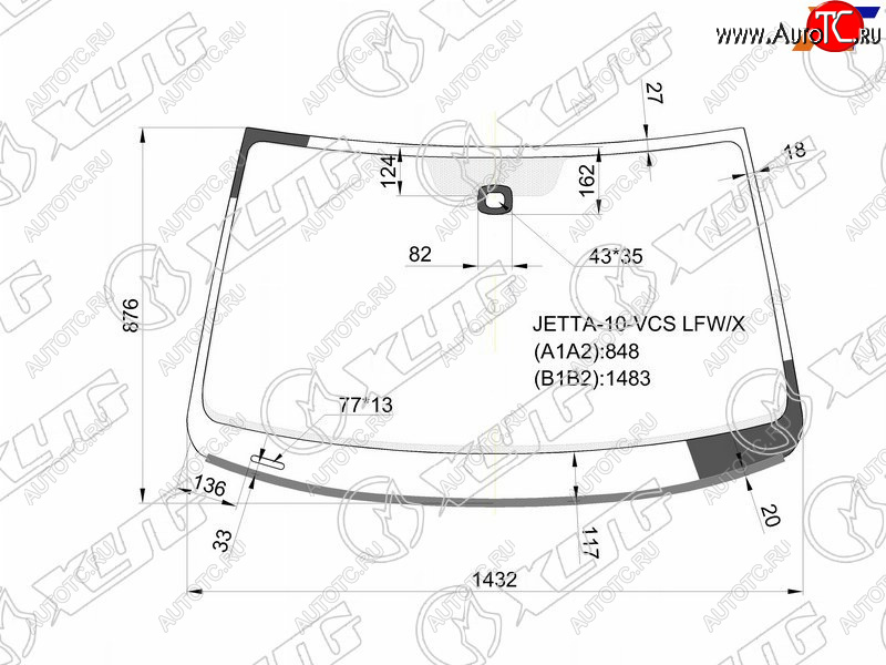 6 899 р. Стекло лобовое (Датчик дождя Молдинг для Европейского рынка) Volkswagen Jetta 10-19                XYG JETTA-10-VCS LFW/X  с доставкой в г. Воронеж