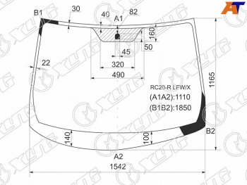 10 899 р. Стекло лобовое Toyota Alphard (H10) 02-08 XYG RC20-R LFW/X  с доставкой в г. Воронеж. Увеличить фотографию 1