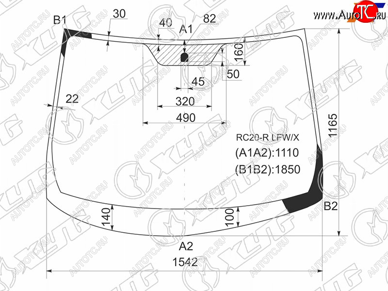 10 899 р. Стекло лобовое Toyota Alphard (H10) 02-08 XYG RC20-R LFW/X  с доставкой в г. Воронеж