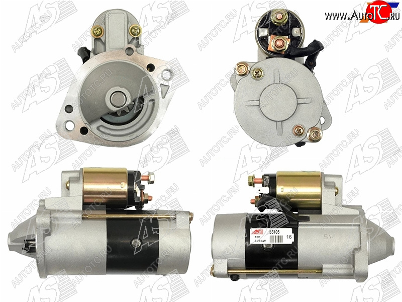 20 999 р. Стартер Mitsubishi Galant 83-86  L200 96-16  Lancer 88-91  Pajero Sport 08-17 (2,2 kW Z=10)      AS-PL S5105  с доставкой в г. Воронеж