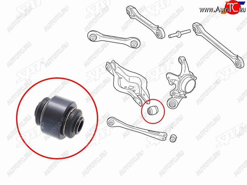 699 р. Сайлентблок задней цапфы BMW1 E8# 03-12BMW2 12-BMW3 E9# 04-13BMW4 F8# 13-X1 E84 08-15X3 F25 09- SAT ST-33326775552  с доставкой в г. Воронеж