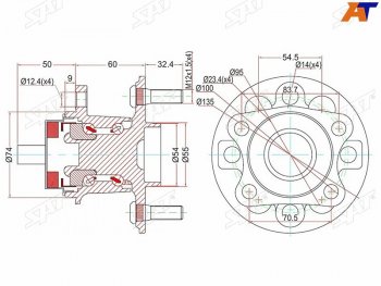 3 399 р. Ступичный узел задн. TOYOTA VITZ KSP90,NCP9#,SCP90RACTIS NCP10#,SCP100BELTA #SP92 05- (с ABS) SAT ST-42450-52060  с доставкой в г. Воронеж. Увеличить фотографию 1