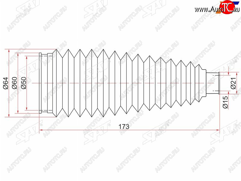 439 р. Пыльник рулевой рейки TOYOTA ALLIONPREMIOISIS 07-IPSUMNOAHVOXY 01- LH=RH SAT ST-45535-44010  с доставкой в г. Воронеж