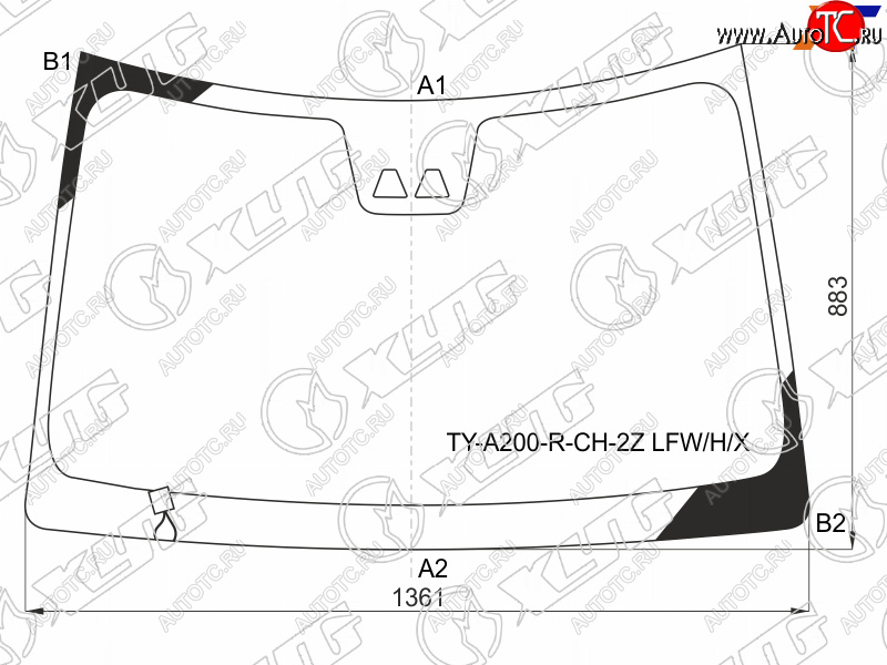 10 499 р. Стекло лобовое с обогревом щеток + 2 камеры TOYOTA RAIZE 19-  DAIHATSU ROCKY 19-                    XYG TY-A200-R-CH-2Z LFW/H/X  с доставкой в г. Воронеж