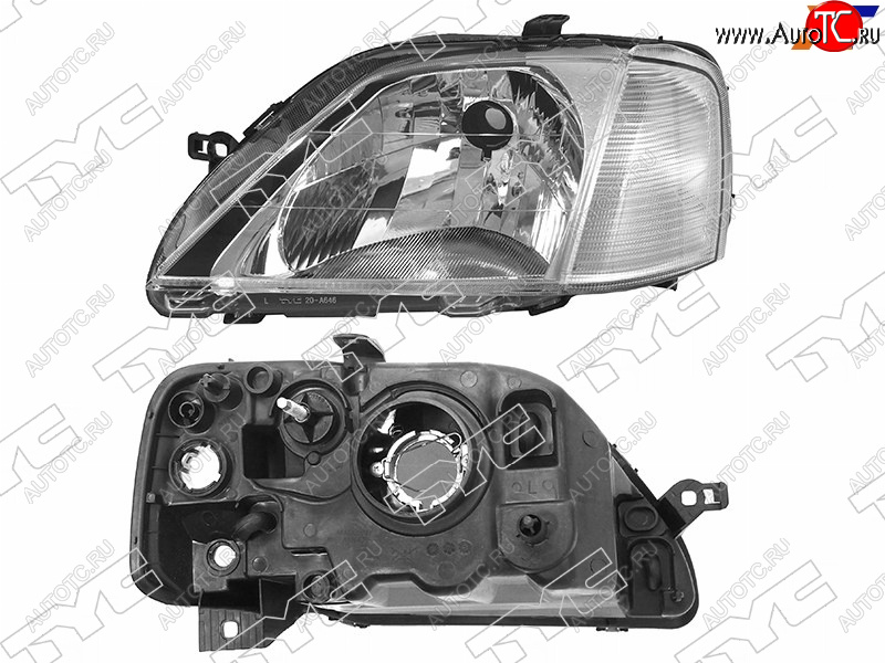 3 899 р. Фара левая (под корректор, хрусталь) TYC Renault Logan 1 дорестайлинг (2004-2010)  с доставкой в г. Воронеж