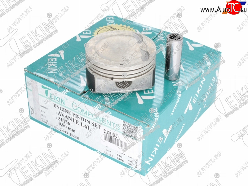 4 999 р. Поршни (к-т 4 шт) HYUNDAI SOLARISi20 KIA RIO G4FC 11- TEIKIN 51136 050  с доставкой в г. Воронеж