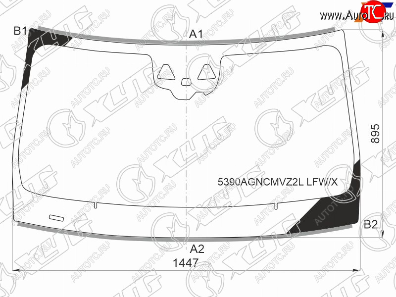 16 949 р. Стекло лобовое (Две камеры Датчик дождя Молдинг 4D SED) Mercedes-Benz CLS-Class 21- XYG 5390AGNCMVZ2L LFW/X  с доставкой в г. Воронеж