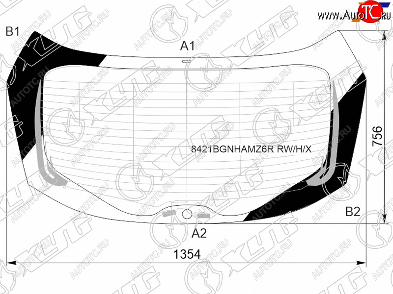 13 749 р. Стекло заднее (Цвет зеленый Обогрев Антенна Молдинг) Toyota C-HR 19-23 XYG 8421BGNHAMZ6R RW/H/X  с доставкой в г. Воронеж