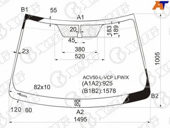 6 449 р. Стекло лобовое Toyota Camry (XV50) 11-18  Aurion 12-15  Camry UAEUSA 11-17 XYG ACV50-L-VCP LFW/X  с доставкой в г. Воронеж. Увеличить фотографию 1
