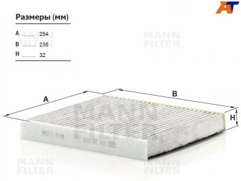 1 239 р. Фильтр салона AUDI A3 12-VW GOLF 13-SKODA OCTAVIA 13- угольный MANN CUK26009  с доставкой в г. Воронеж. Увеличить фотографию 1