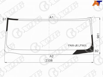 13 199 р. Стекло лобовое FAW J6P (CA3250) 08-  J6P (CA3310) 17- XYG FAW-J6 LFW/X  с доставкой в г. Воронеж. Увеличить фотографию 2