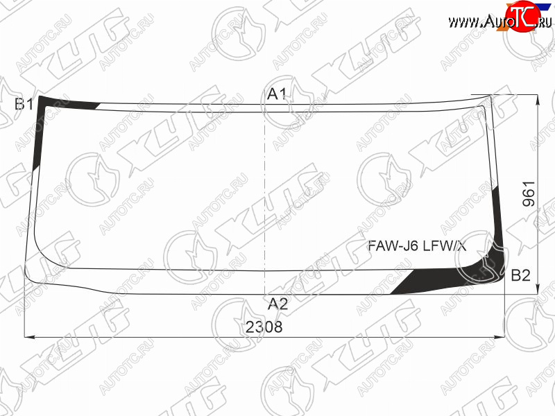 13 199 р. Стекло лобовое FAW J6P (CA3250) 08-  J6P (CA3310) 17- XYG FAW-J6 LFW/X  с доставкой в г. Воронеж