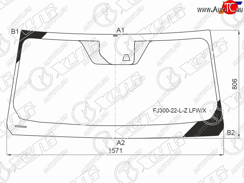 13 799 р. Стекло лобовое (Камера) Toyota Land Cruiser (J300) 21- XYG FJ300-22-L-Z LFW/X  с доставкой в г. Воронеж