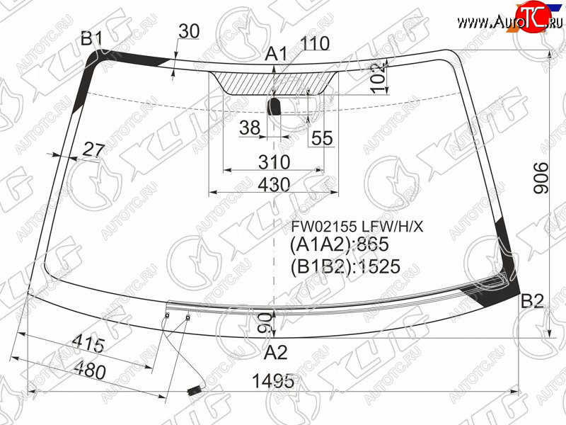 7 999 р. Стекло лобовое (Обогрев щеток) Subaru Legacy 98-03  Outback 98-03  Legacy B4 98-03  Legacy Lancas XYG FW02155 LFW/H/X  с доставкой в г. Воронеж