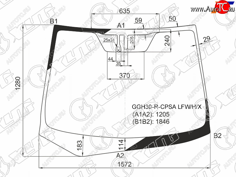 17 849 р. Стекло лобовое (Антенна Датчик дождя) Toyota Alphard (H30) 15-23                                    XYG GGH30-R-CPSA LFW/H/X  с доставкой в г. Воронеж