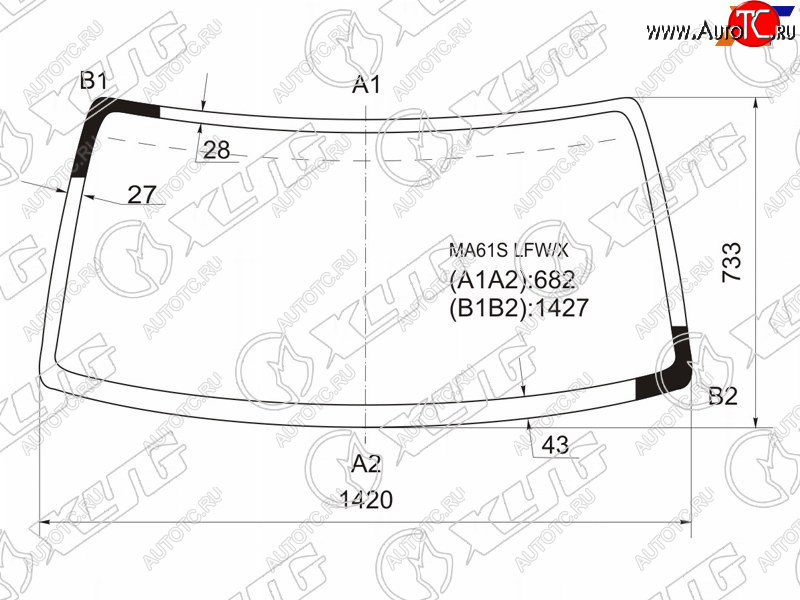 7 999 р. Стекло лобовое Suzuki Wagon R Wide 97-99 XYG MA61S LFW/X  с доставкой в г. Воронеж