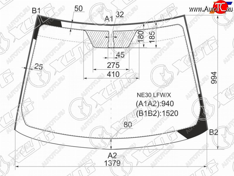 6 399 р. Стекло лобовое Toyota Auris 06-12  Blade 06-12 XYG NE30 LFW/X  с доставкой в г. Воронеж