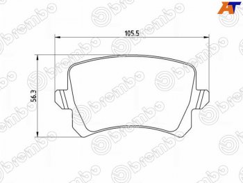 3 599 р. Колодки тормозные LH-RH SAT   Audi A3 ( 8PA хэтчбэк 5 дв.,  8P1 хэтчбэк 3 дв.) (2003-2013), Skoda Octavia  A5 (2004-2013), Skoda Superb ( B6 (3T),  B6 (3T5)) (2008-2015), Skoda Yeti (2009-2013)  с доставкой в г. Воронеж. Увеличить фотографию 1