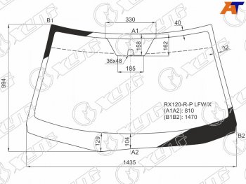 8 799 р. Стекло лобовое Toyota Mark X 04-09 XYG RX120-R-P LFW/X  с доставкой в г. Воронеж. Увеличить фотографию 1