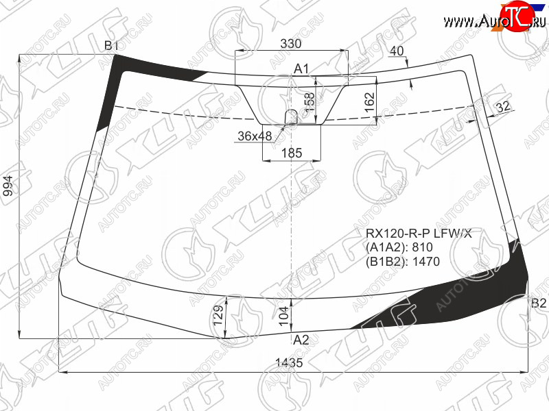 8 799 р. Стекло лобовое Toyota Mark X 04-09 XYG RX120-R-P LFW/X  с доставкой в г. Воронеж