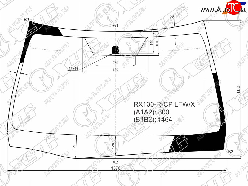 8 249 р. Стекло лобовое Toyota Mark X 09-19 XYG RX130-R-CP LFW/X  с доставкой в г. Воронеж