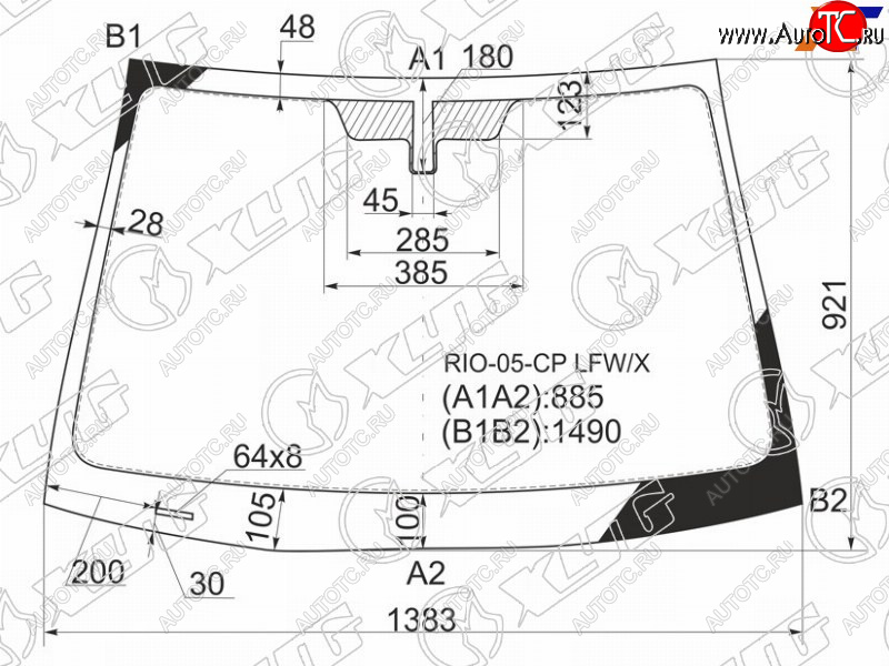 4 999 р. Стекло лобовое Kia Rio 09-11 XYG RIO-05-CP LFW/X  с доставкой в г. Воронеж
