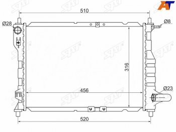 2 399 р. Радиатор SAT  Chevrolet Spark  M200,250 (2005-2010), Daewoo Matiz  M100 (1998-2000)  с доставкой в г. Воронеж. Увеличить фотографию 1