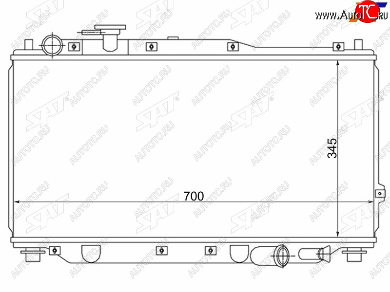 4 649 р. Радиатор охлаждающей жидкости SAT   KIA Sephia - Spectra  с доставкой в г. Воронеж