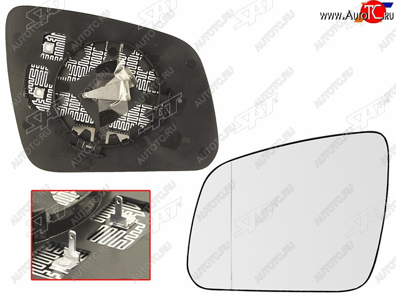 839 р. Полотно зеркала Mercedes-Benz C-Class 07-11 (Слева Обогрев асферическое) SAT ST-121-0037  с доставкой в г. Воронеж