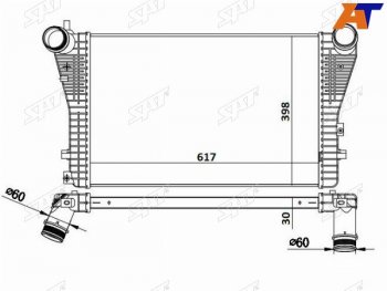 7 999 р. Интеркулер VW PASSAT B6B7 05-TIGUAN 07- SAT ST-1K0145803AE  с доставкой в г. Воронеж. Увеличить фотографию 1