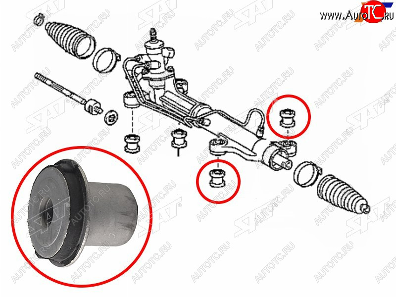 200 р. Втулка рулевой рейки Toyota Ipsum (ACM20) 01-09  Picnic 01-09 SAT ST-45516-44030  с доставкой в г. Воронеж