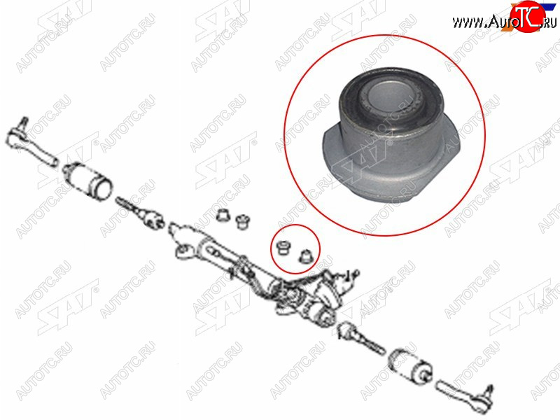 619 р. Втулка рулевой рейки Toyota Land Cruiser (J100) 98-07  Land Cruiser Prado (J120) 02-09  Lexus LX 9 SAT ST-45522-35050  с доставкой в г. Воронеж