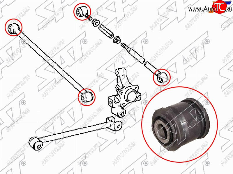 252 р. Сайлентблок заднего поперечного рычага TOYOTA CAMRYVISTA 90-94 SAT ST-48725-12200  с доставкой в г. Воронеж
