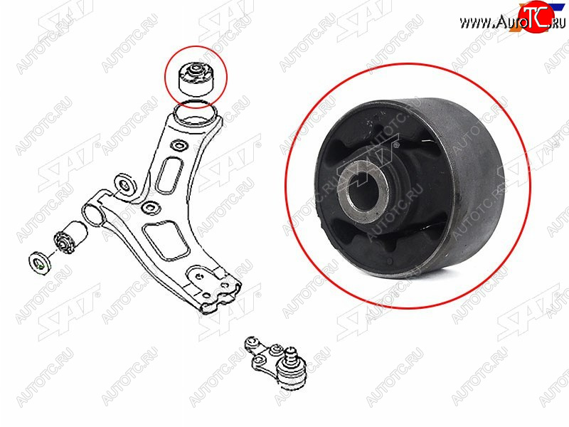 439 р. Сайлентблок переднего нижнего рычага задний (вертик) HYUNDAI STAREX 07- SAT ST-55584-4H000  с доставкой в г. Воронеж