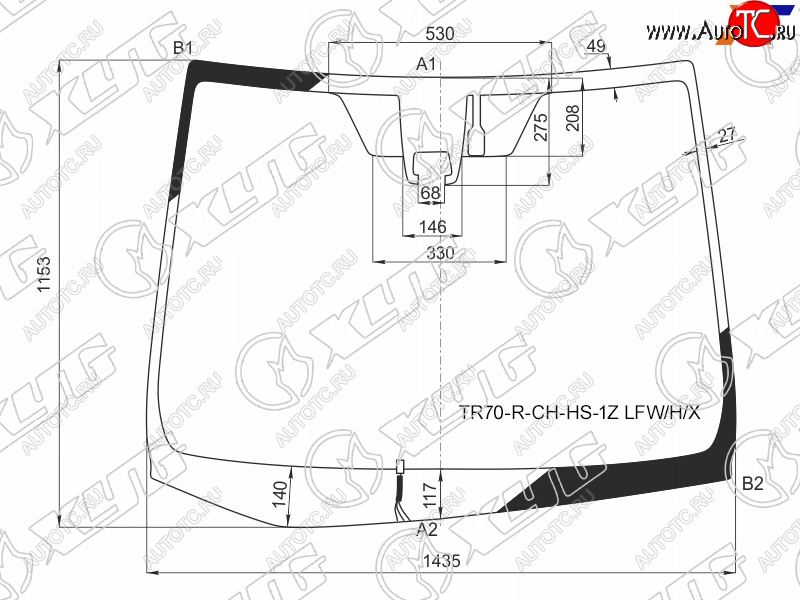 13 199 р. Стекло лобовое (Обогрев щеток Камера Место под датчик запотевания) Toyota Noah 14-17  Voxy 14-17 XYG TR70-R-CH-HS-1Z LFW/H/X  с доставкой в г. Воронеж