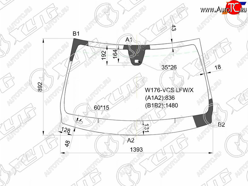 8 649 р. Стекло лобовое (Датчик дождя) XYG Mercedes-Benz A class W176 дорестайлинг, хэтчбэк 5 дв. (2012-2015)  с доставкой в г. Воронеж