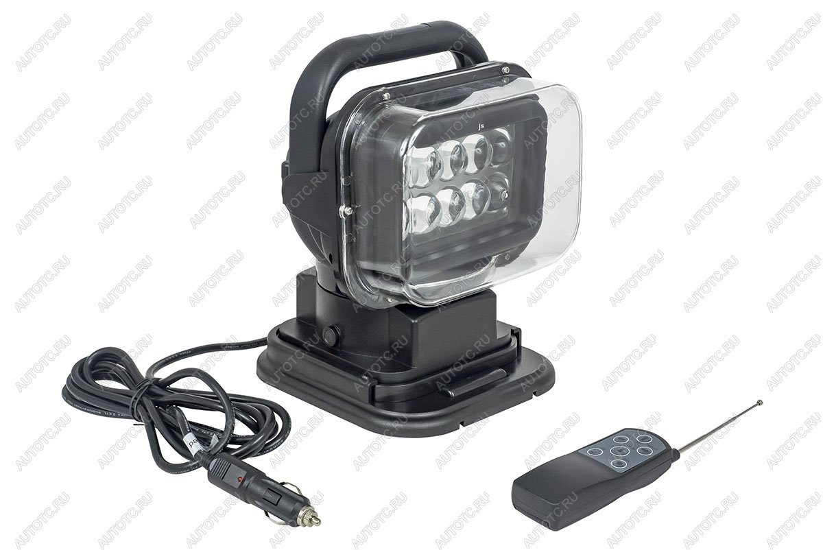 8 029 р. Фара-искатель 12V 50W LED с дистанционным управлением, черный (200х240х200мм) China ch001-bl  с доставкой в г. Воронеж