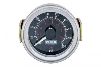 6 909 р. Манометр бортовой 2 стрелки 2" от 0 до 15 атм чёрный VIAIR 90080  с доставкой в г. Воронеж. Увеличить фотографию 1