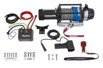99 289 р. Лебёдка автомобильная электрическая 12V Runva 12500 lbs 5670 кг MAX влагозащищенная, синтетический трос RUNVA ewb12500maxssr  с доставкой в г. Воронеж. Увеличить фотографию 5