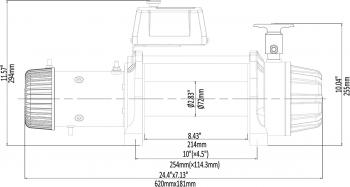 79 789 р. Лебёдка автомобильная электрическая 24V Runva 9500 lbs 4350 кг MAX влагозащищенная, комбинированный роспуск, синтетический трос RUNVA ewb9500max-q-ssrmac24v  с доставкой в г. Воронеж. Увеличить фотографию 15