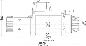 86 929 р. Лебёдка автомобильная электрическая 12V Runva 9500 lbs 4350 кг MAX влагозащищенная, синтетический трос RUNVA ewb9500maxssr  с доставкой в г. Воронеж. Увеличить фотографию 14