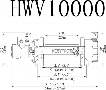 111 359 р. Лебёдка гидравлическая Runva 10000 lbs 4536 кг RUNVA hwv10000  с доставкой в г. Воронеж. Увеличить фотографию 2
