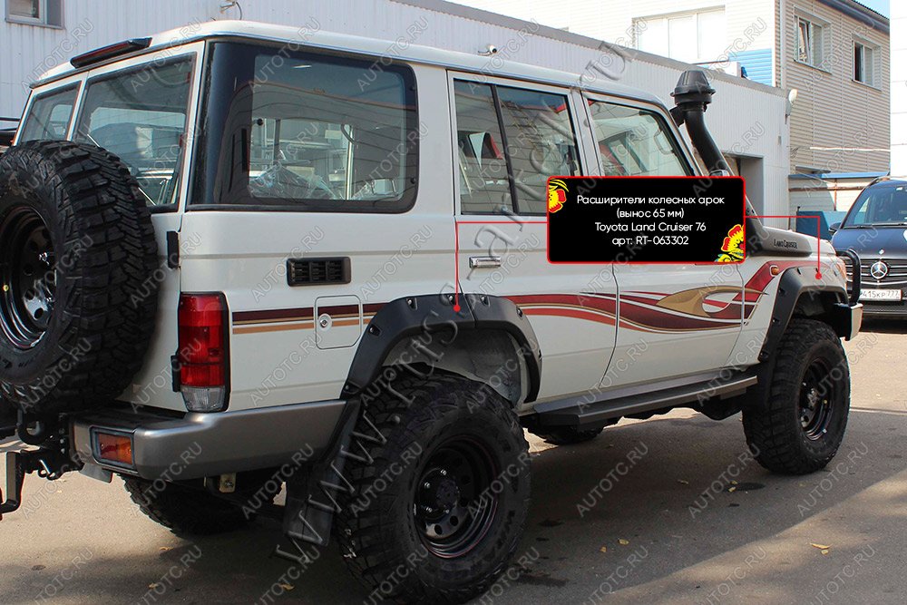 19 719 р. Расширители колесных арок Toyota Land Cruiser 76 2007- (вынос 65 мм) Русская Артель rt-063302  с доставкой в г. Воронеж