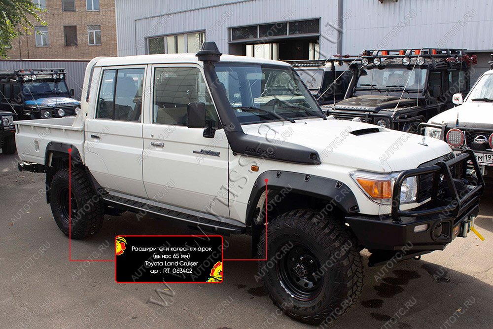 19 699 р. Расширители колесных арок Toyota Land Cruiser 79 2007- (вынос 65 мм) Русская Артель rt-063402  с доставкой в г. Воронеж