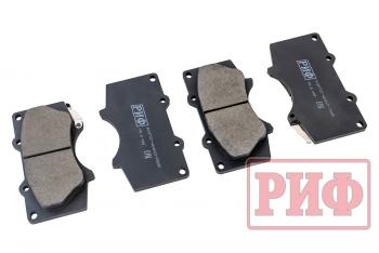 1 589 р. Колодки тормозные передние РИФ Toyota LC120,150, Hilux 2005+OEM 04465-35250, 04465-35290 ,Pajero 4 дизель 4605A472, 4605A481 РИФ riftoy-04465-35290  с доставкой в г. Воронеж. Увеличить фотографию 3